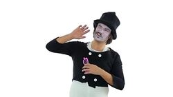 Mime artist wearing a pair of sunglasses. Stock Footage