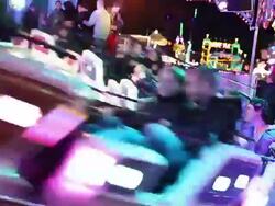 CU Shot of People enjoying amusement ride at funfair  / Cologne, Germany Stock Footage