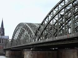 Cologne Cathedral, Germany, Rhine River and Hohenzollern Bridge (HD720p) Stock Footage
