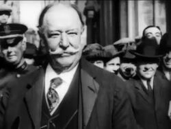 B/W 1908 close up William Howard Taft smiling at camera outdoors / educational Stock Footage
