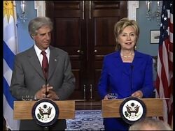 Clinton says talks with Iran must address nuclear issue News Clip