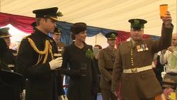 The Duke and Duchess of Cambridge  inspect the St Patrick's Day Parade of the Irish Guards News Clip