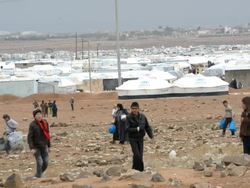Syrian Refugees Seek Shelter in Zaatari Camp In Jordan Stock Footage