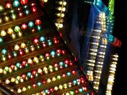 Colour lights of amusement park Stock Footage