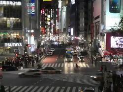 MS T/L Night illumination at crossing / Shibuya, Tokyo, Japan Stock Footage