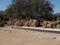 Agrigento, one of the colosal telamones that adorned the temple of Olympian Zeus Stock Footage