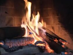 fire in fireplace Stock Footage