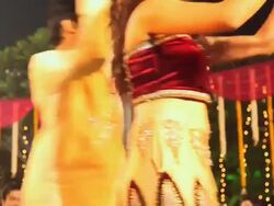 Young couple celebrating dandia festival, Delhi, India Stock Footage