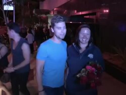 Lance Bass on Daisy Dukes shorts for men at Bootsy Stock Footage