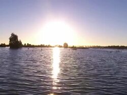WS View of Sun rise over water / Griffith, Queensland, Australia Stock Footage