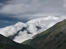 T/L cloud over Yak Kharka Valley, Himalayas Stock Footage