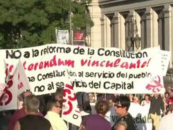VOICED: Protesta contra reforma constitucional en Madrid News Clip
