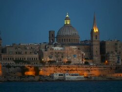 Valetta at night Stock Footage