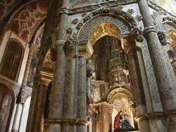 Tomar, Convent of the Order of Christ (Convento de Cristo), Charola, Romanesque Templar church, 12th century Stock Footage