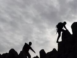 Traversing Mountain Ridge Stock Footage