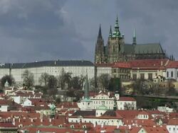 MS View of prague castle and st. vitus cathedral in prague czech / Prague, Hlavni mesto Praha, Czech Republic   Stock Footage
