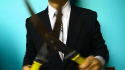 businessman hand with Grass Scissors Stock Footage