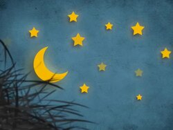 Cartoon Moon and Stars Scenic Stock Footage