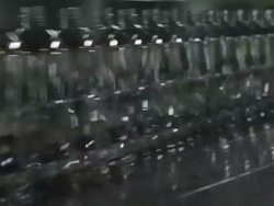 MS Empty soda beverage bottles on bottling line / soda and beverage manufacturing Stock Footage