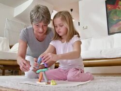 HD: Creative Little Girl With Her Grandmother Stock Footage