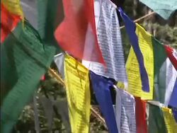 Tibetan Buddhist Prayer Flags 1 Stock Footage