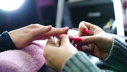 Manicure procedure. Stock Footage
