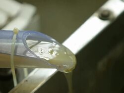 Honey is collected after being filtered Stock Footage