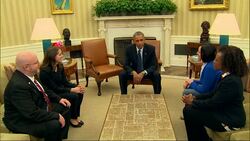 Hours before his State of the Union address, President Barack Obama hosted a brief, surprise meeting in the Oval Office with the four letter writers who will join First Lady Michelle Obama and Dr. Jill Biden as guests at the speech. (Jan. 20) News Clip