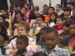 ATMOSPHERE: Children at the Demi Lovato Joins 'A Day Made Better' School Advocacy Campaign - Los Angeles at Los Angeles CA. (Footage by WireImage Video/GettyImages) Stock Footage