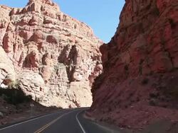 WS POV View of road between mountains / Potosi, Bolivia Stock Footage