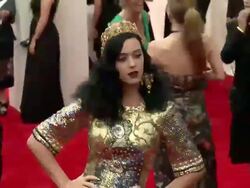 Katy Perry at "PUNK: Chaos To Couture" Costume Institute Gala Stock Footage