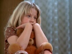 Lonely little girl Stock Footage