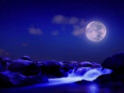 Night mountain river. Stock Footage
