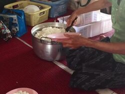 scoop of steamed rice Stock Footage