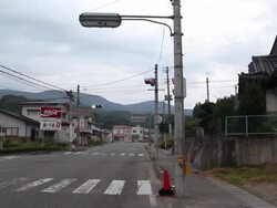 Shot of deserted street in exclusion zone near Fukushima Stock Footage