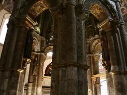 Tomar, Convent of the Order of Christ (Convento de Cristo), Charola, Romanesque Templar church, 12th century Stock Footage