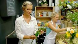 Florists arranging bouquets in flower shop Stock Footage