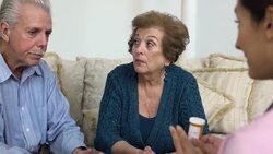 Latin Healthcare Professional Explaining Prescription Dosages rev Stock Footage