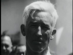 1956 B/W MONTAGE Inventor, entrepreneur and motorboat racer, Gar Wood/ AUDIO Stock Footage