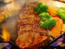 CU R/F Shot of Grilling meat, bananas and vegetables / Belo Horizonte, Minas Gerais, Brazil Stock Footage