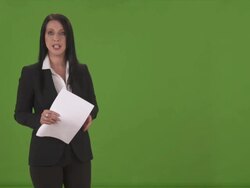 HD: Woman Moderating Entertainment News Show Stock Footage