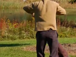 Father and Son Play in Park Stock Footage