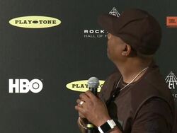 INTERVIEW - Chuck D on the awards at 28th Annual Rock and Roll Hall Of Fame Induction Ceremony - Press Room 4/18/2013 in Los Angeles, CA.(Footage by WireImage Video/Getty Images Entertainment Video) Stock Footage
