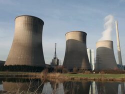 big power plant near the water Stock Footage