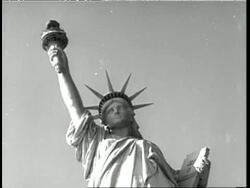 The Statue of Liberty stands in New York Harbor. News Clip