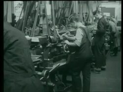 Intensive training in government centres replaces old style apprenticeships England, UK 1939 Stock Footage