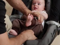 Baby in car seat Stock Footage