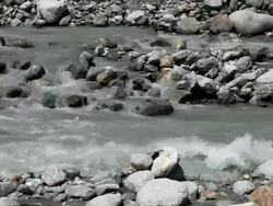 Mountain river with stones Stock Footage