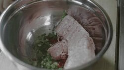 Making meatball mixture Stock Footage