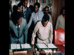 SYND 23 5 78 CONGO PRESIDENT OPANGO MEETS LEADER MARIAM IN ADDIS ABBABA News Clip